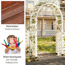 Garden Arbor with 2 Planter, Wooden Outdoor Arch Trellis, 86" H Outdoor Lawn Arch for Climbing Plants for Backyard, Lawn(White)