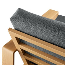 Modway Lirienne Aluminum Faux Wood Set of 2 Outdoor Armchairs in Charcoal Natural – All-Weather Backyard Patio Accent Chairs with Weather-Resistant Woven Fabric Cushions