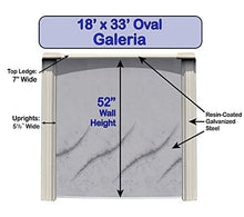 Wilbar Galeria 18x33 Oval Above-Ground Swimming Pool Bundle Kit Blue Taupe