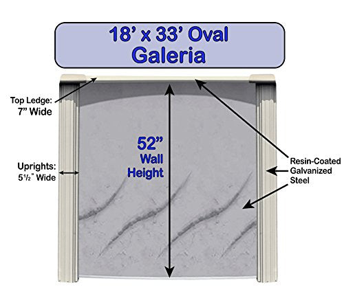 Wilbar Galeria 18x33 Oval Above-Ground Swimming Pool Bundle Kit Blue Taupe
