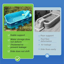Framed Swimming Pools Above Ground Foldable Outdoor Kiddie Pools Rectangle with Slide Includes Patches with Sturdy Support for Backyard Beach(A,3m/10ft)