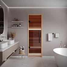 PROSAUNAS Clear & Tinted Glass Sauna Door, Prehung Tinted Glass Sauna Door (Left Hanging, Clear - Aspen Frame 24x73)