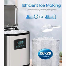TEDILUVI Countertop, Portable Ice Maker Machine 28lbs/24Hrs 6 Mins/9 Pcs Mini with Self Cleaning
