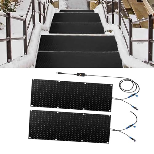 IOUYUP Electric Snow Melting Mat for Outdoor Stairs, Driveways, and Walkways - Anti-Slip, Waterproof, Snow Removal Solution(40x120cmx2Pcs)