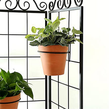 TBNLASS Black Metal Wire Hanging Flower Pot Stand Suitable For Lattice Wall Set Of 6