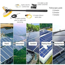 Ostreemaner Photovoltaic Panel Cleaning Brush-Single Head,30cm Diameter Brush Head,40mm Telescopic Rod Diameteradjustable Cleaning Angle/Speed/Water Pressure,Mains Power,7.5M