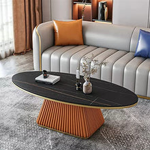 living room table Luxury Slate Coffee Table, Modern Oval Coffee Table with Metal Iron Frame, Household Creative Living Room Center Table, Easy to Assemble outdoor side table ( Color : B , Size : 120*7