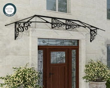 Palram - Canopia Lily 11' x 3' Victorian Door/Window Awning, Black/Clear