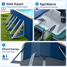 Fold Up Family Pool with Sunshade Canopy, No Pump Kiddie Wading Pool