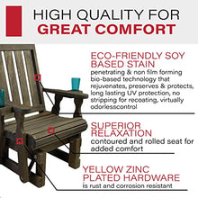 Amish Casual Heavy Duty 600 Lb Mission High Back Treated Glider Chair with Cupholders (Dark Walnut Stain)