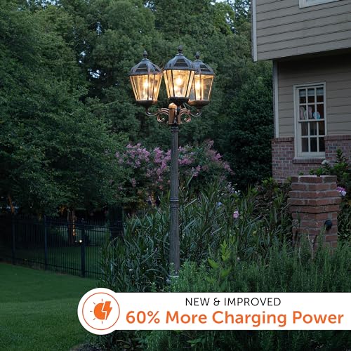 Gama Sonic Royal Bulb Solar Lamp Post Light Kit 89 Inch Weathered Bronze