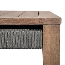 Armen Living Orbit Square Outdoor Patio Coffee Table in Weathered Eucalyptus Wood