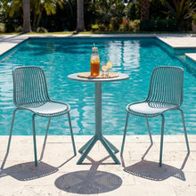 Christopher Knight Home Eldred Outdoor Bistro Set, 3-Piece Bistro Table and Chair Set of 2, Patio Furniture Set with Iron Frame, Outdoor Metal Bistro Dining Set, Poolside/Garden Cafeteria, Sky Blue