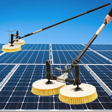 Solar Panel Cleaning Brush with Telescopic Pole, Electric Water Fed PV Cleaner for Roofs & Windows, Lithium Battery Powered, 7.5m/24ft - Ideal for Solar Power Stations, Mains Electricity-7.5m/24ft