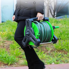 Garden Hose Reel Truck, Used for Planting Hose Reel Heavy-Duty Portable Water Pipes with Nozzles, Car Washing Hose Truck (Green 30m)
