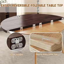 ZDJZMGZ Large 4-Fold Collapsible Round Table Top - Solid Wood Outdoor Table Extender for 10-20 Guests, 59in Yellow Teak, Perfect for Home Gatherings & Parties