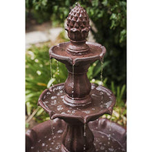 UKN 3 Tier Freestanding Waterfall Fountain 52 Inch Tall Brown Modern Contemporary Stone