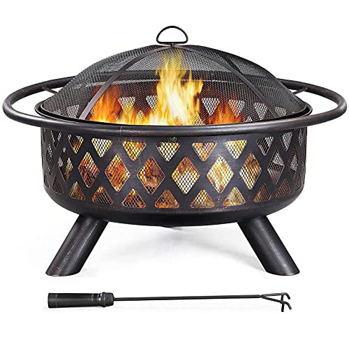 Fire Pit with BBQ Grill Heater Outdoor Garden Black Outdoor Garden & Patio Heater Fire Pit Brazier
