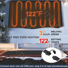 iumLeap 1/3/4/5 Pcs Snow Melting Stairs Walkway Mat, De-Icing Kit Non Slip Rubber Heated Mat w/Power Cord, 3in/h Speed Snow and Ice Heated Pad for Winter Outdoor Steps Doorways Drive, 4 Pcs-10in*30in