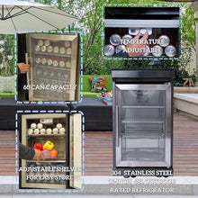 85 Inch Deluxe Stainless Steel Gas Outdoor Kitchen grill, 4-Burner 72000 BTU Barbecue Grill with Sink, Wine Cooler Compact Refrigerator, Granite Countertops, Storage Cabinets & Drawers, Black