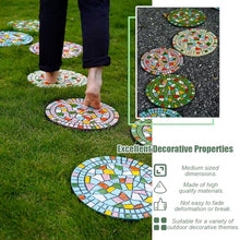 Kunovo Mosaic Garden Stepping Stone, Multicolored Round Walkway Landscaping Decorative Stones, Eco-Friendly Resinous Outdoor Pathways Décor Pavers (Size : 1 Pack), 58741