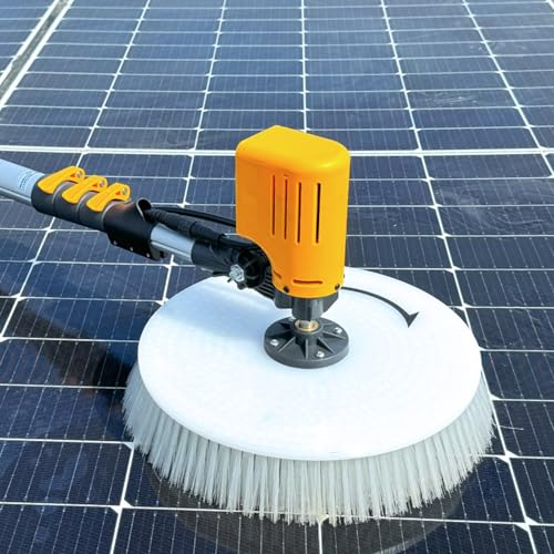 iumLeap Brushless Motor Solar Panel Cleaning Brush, Water Fed Pole Rotating Brush, with Aluminum Alloy Extension Rod, Automatic Water Supply Cleaner(Powered-3.5m)