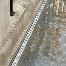 uhyOHF Stainless Steel Trench Drain Kit, Outdoor Patio Deck Yard Driveway Sidewalk Parking Channel Drainage System, Bathroom Slim Shower Floor Drain, Drain Grate Diver,Silver-100x15x4CM