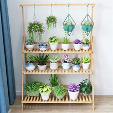 ZEELYDE Plant Stand,3-Tier Hanging Plant Stand Storage Shelf Folding Flower Pot Organizer Display Storage Rack Adjustable Hanger Flower Shelf