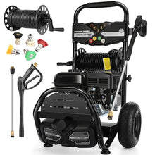 4200PSI Professional Gas Pressure Washer, 4GPM 212CC 7.0 HP 10" Wheels Commercial Gas Power Washer with 3L Foam Bottle 5 Nozzles 32FT Hose for Home Car Fence Driveway (EPA/CARB/ETL Compliant), 77LBS B