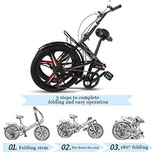 HUUH Folding Bikes for Adults 20" 7 Speed City Folding Compact Bike Bicycle Urban Commuter Black
