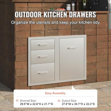 VEVOR Outdoor Kitchen Drawers 29.5"W x 22.6"H x 21.7"D Stainless Steel