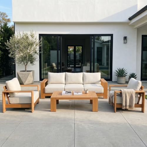 Acanva Ciela 4-Piece Aluminum Outdoor Patio Furniture Set with Coffee Table