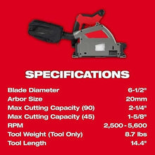 Millwavkee Compatible with Milwaukee M18 18V 6-1/2"" Cordless Plunge Track Saw, Model# 2831-20,Cutting Depth 2 in