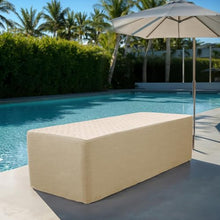 FDP 24" x 60" Rectangle Oversized Outdoor Ottoman Featuring Sunbrella Two-Tone - Weather-Resistant, Fade-Resistant, Assembled Patio Furniture for Backyard, Poolside Seating, 18" H - Flax/Sand