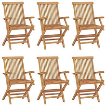 RJPLMFV Folding Patio Chairs 6 pcs Solid Teak Wood Outdoor Chairs Balcony Chair Deck Chairs for Gardens, courtyards