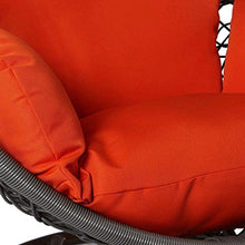 Island Gale Luxury Hanging Hammock Porch Rattan Wicker Swing Chair with Free Cover Outdoor Egg Chair with Cushion (REd)