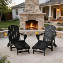 Seeheool Outdoor Folding Fire Pit Chair,Adirondack Chair Set of 2,Outdoor Fire Pit Chair