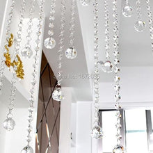 100meters 30mm Faceted Ball + 14mm Octagon Bead Lighting Ball Accessories Pendants Home Decoration Suncatcher Crystal Prisms