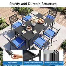 7 Piece Outdoor Dining Set with 6 Dining Chairs for Deck Garden Poolside