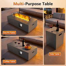2-Piece 42" Rectangular Propane Fire Pit Table for Outside Patio 50,000 BTU