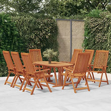GFMGUEMV Solid Eucalyptus Wood Garden Chairs 8 Piece Set, Adjustable Backrest Patio Chairs with 5 Reclining Positions, Foldable Outdoor Seating for Patio Terrace