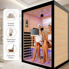 OUTEXER 2 Person Infrared Sauna Room Far Infrared 120V Canadian Hemlock