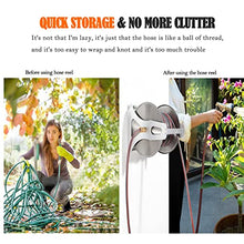 Heavy Duty Garden Hose Reel Wall Mount, Hose Reels Cart Water Hose Storage for Outside, Water Hose Holders Outside, Hose Reel Box, Outdoor Hose Reel, Garden Hose Cart Hose Caddy for Outside ( 131ft/40