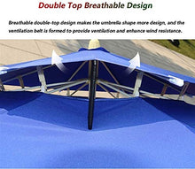 JIIPOREGJ Outdoor Garden Parasols 7.5Ft/9Ft Double Top Patio Umbrella for Beach/Pool/Garden Umbrellas Round Sunscreen, Water/Uv-Resistant Market Umbrella,with Parasol Base,Blue-9 Ft/270Cm