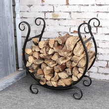Semicircle Floor Firewood Storage Holders Wrought Iron Firewood Log Rack