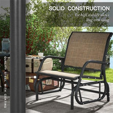 2pcs Outdoor Glider Chairs, Patio Rocking Chair Outside for Garden, Backyard, Poolside, Lawn Glider Chairs, Glider Chair (Light Mixed Brown, Dark Gray) 29.5" W x 26" D x 33.5" H