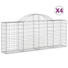 Arched Gabion Baskets 4 pcs Galvanized Iron Plant Pots White Black Other