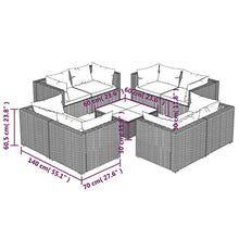AJSEOYBS Outdoor Patio Set,Outdoor Garden Furniture,9 Piece Patio Lounge Set with Cushions Poly Rattan Brown,for Deck, Patio, Garden, Poolside, Backyard