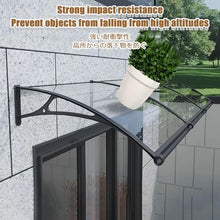 Door Canopy 24in x 59in Durable Outdoor Patio Awning Canopy UV Resistant Rain & Snow Protection Large Gutter for Exterior Door Entrance Porch