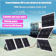 JYYEUTVCJ 100W Monocrystalline Solar Panel Kit with Lightweight Inverter for RV, Camping, and Boat(Unique Colour,75W)